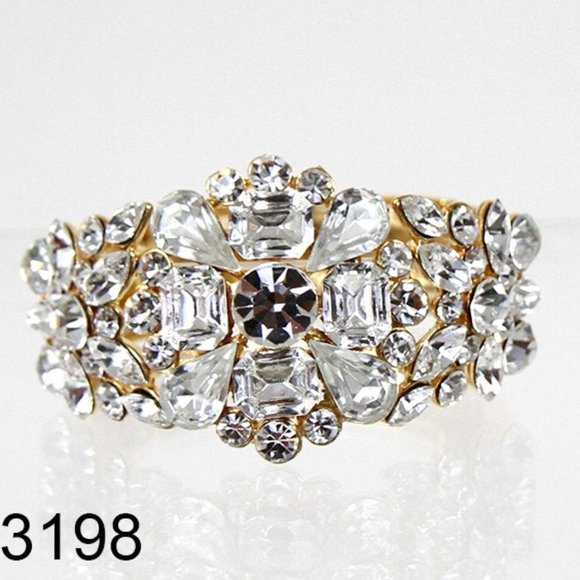 Bijou rhinestone/gold stretch bracelet - Picture 1 of 7